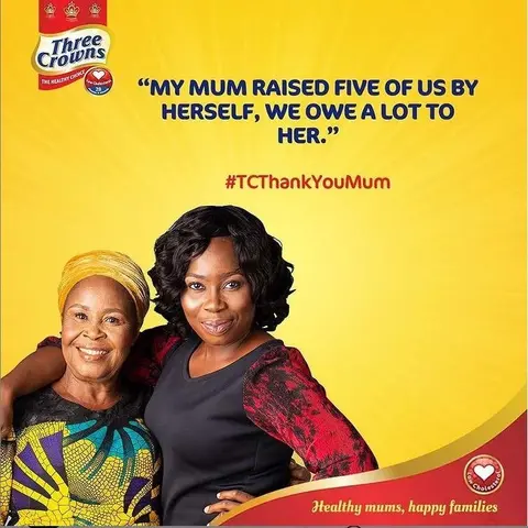 Three Crowns #TCThankYouMum campaign image of a mother and her grown daughter.